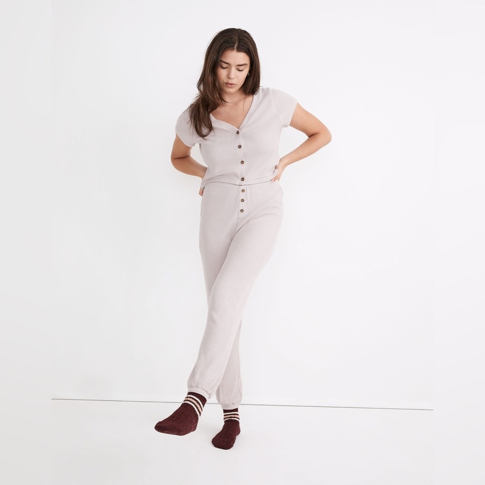 Madewell Waffle Knit Jogger Pajama Pants - Picture 2 of 10
